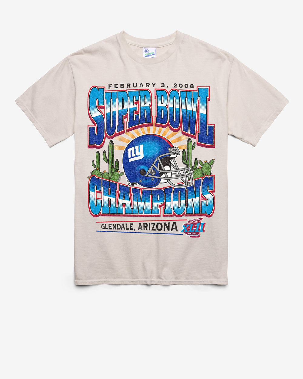 NEW YORK GIANTS SUPER BOWL GRIDIRON LOCKER '47 VINTAGE TUBULAR TEE DUNE