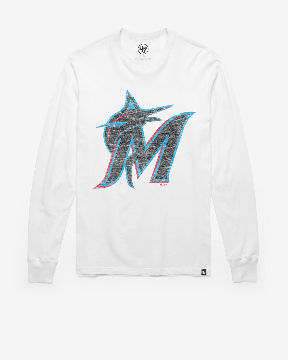 MIAMI MARLINS PREMIER '47 FRANKLIN LONG SLEEVE TEE WHITE WASH