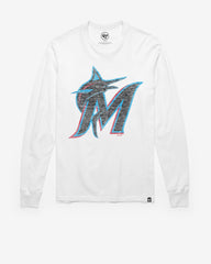 MIAMI MARLINS PREMIER '47 FRANKLIN LONG SLEEVE TEE WHITE WASH