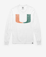 MIAMI HURRICANES PREMIER '47 FRANKLIN LONG SLEEVE TEE WHITE WASH