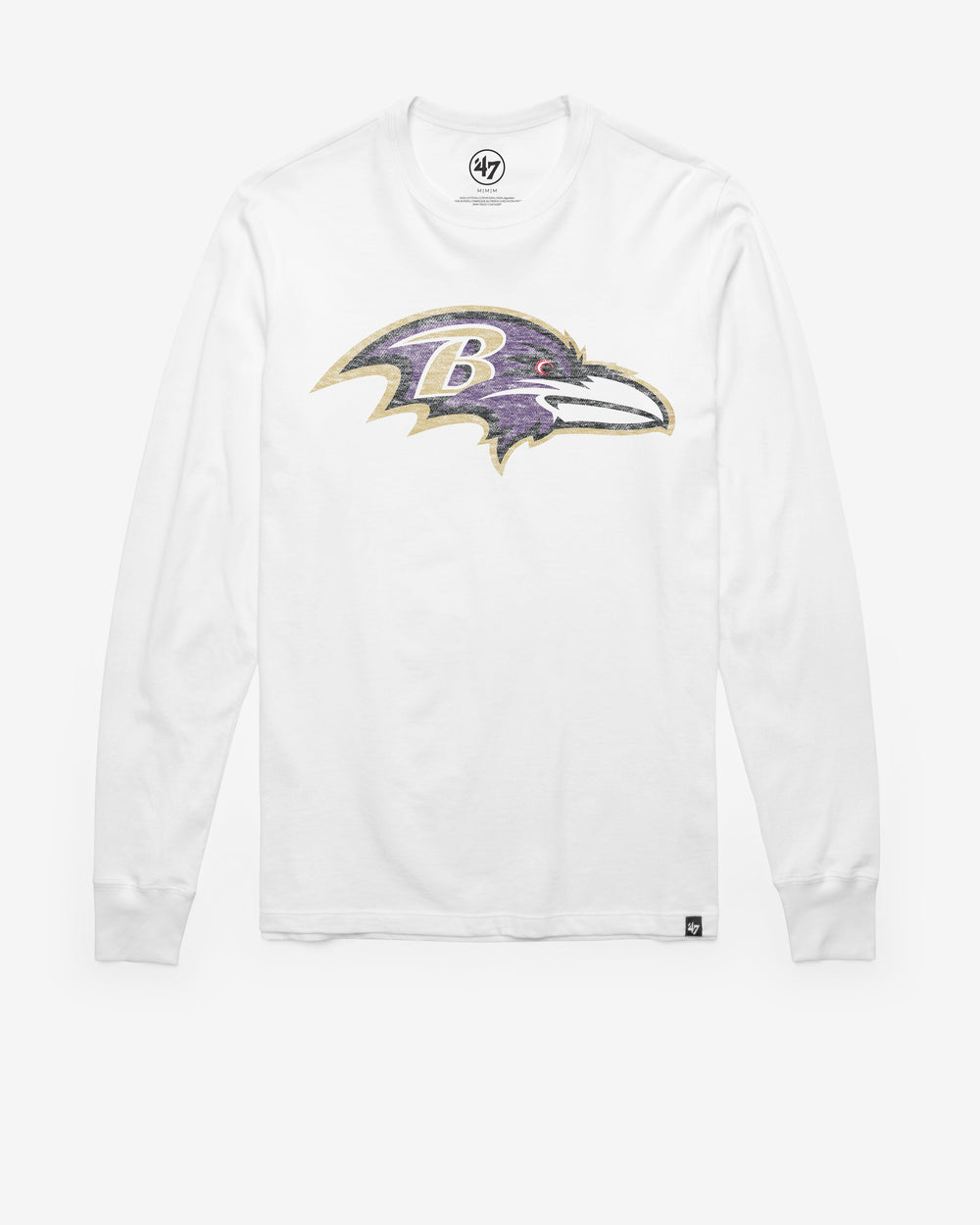BALTIMORE RAVENS PREMIER '47 FRANKLIN LONG SLEEVE TEE WHITE WASH