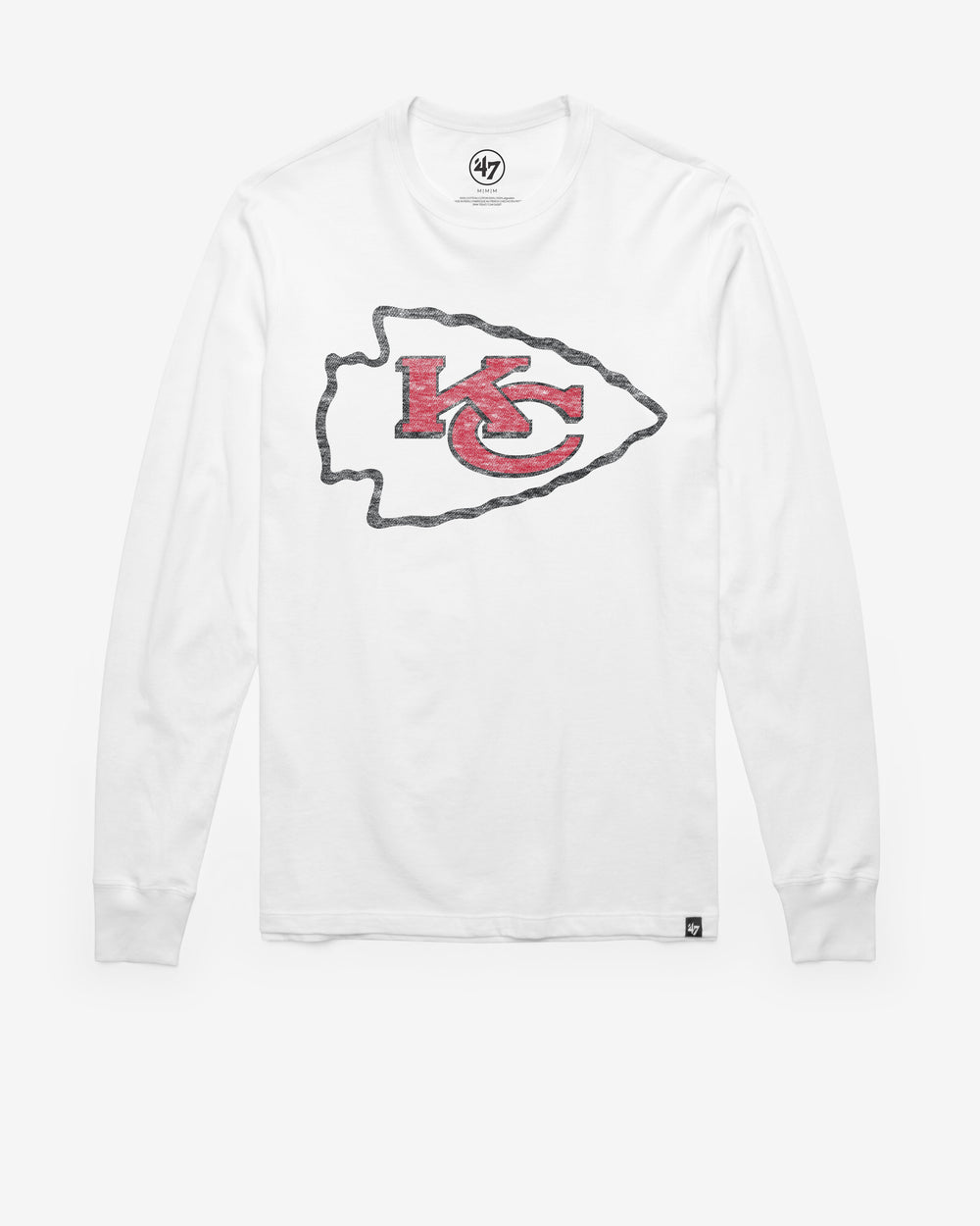 KANSAS CITY CHIEFS PREMIER '47 FRANKLIN LONG SLEEVE TEE WHITE WASH