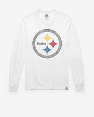 PITTSBURGH STEELERS PREMIER '47 FRANKLIN LONG SLEEVE TEE WHITE WASH