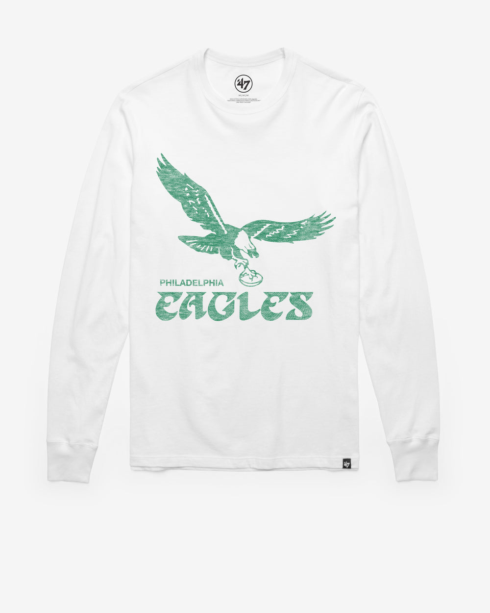 PHILADELPHIA EAGLES HISTORIC PREMIER '47 FRANKLIN LONG SLEEVE TEE WHITE WASH