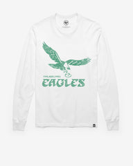 PHILADELPHIA EAGLES HISTORIC PREMIER '47 FRANKLIN LONG SLEEVE TEE WHITE WASH