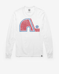 QUEBEC NORDIQUES VINTAGE PREMIER '47 FRANKLIN LONG SLEEVE TEE WHITE WASH