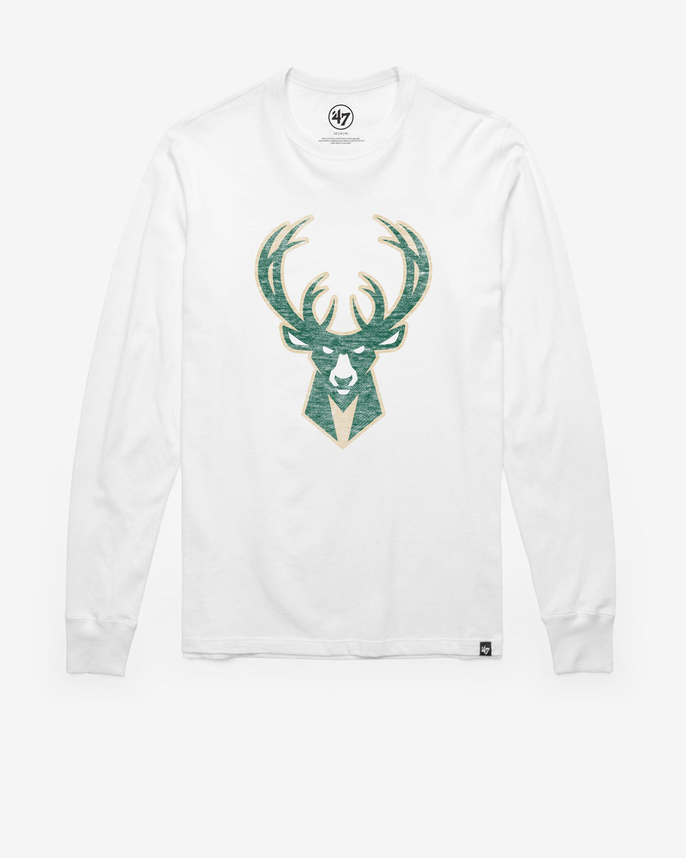 MILWAUKEE BUCKS PREMIER '47 FRANKLIN LONG SLEEVE TEE WHITE WASH