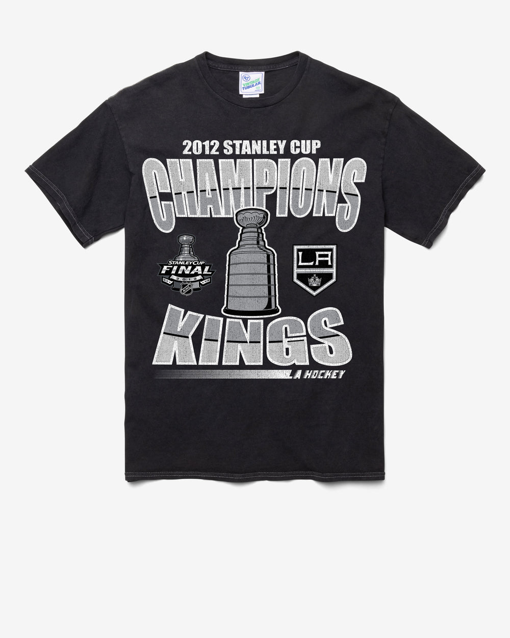LOS ANGELES KINGS VINTAGE STAN LOCKER VINTAGE '47 TUBULAR TEE DT BLACK
