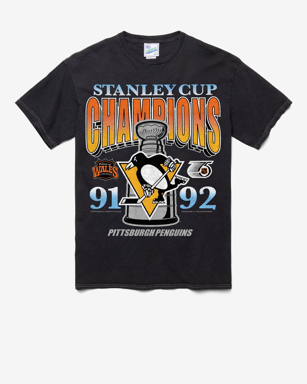 PITTSBURGH PENGUINS VINTAGE STANLEY LOCKER VINTAGE '47 TUBULAR TEE DT BLACK
