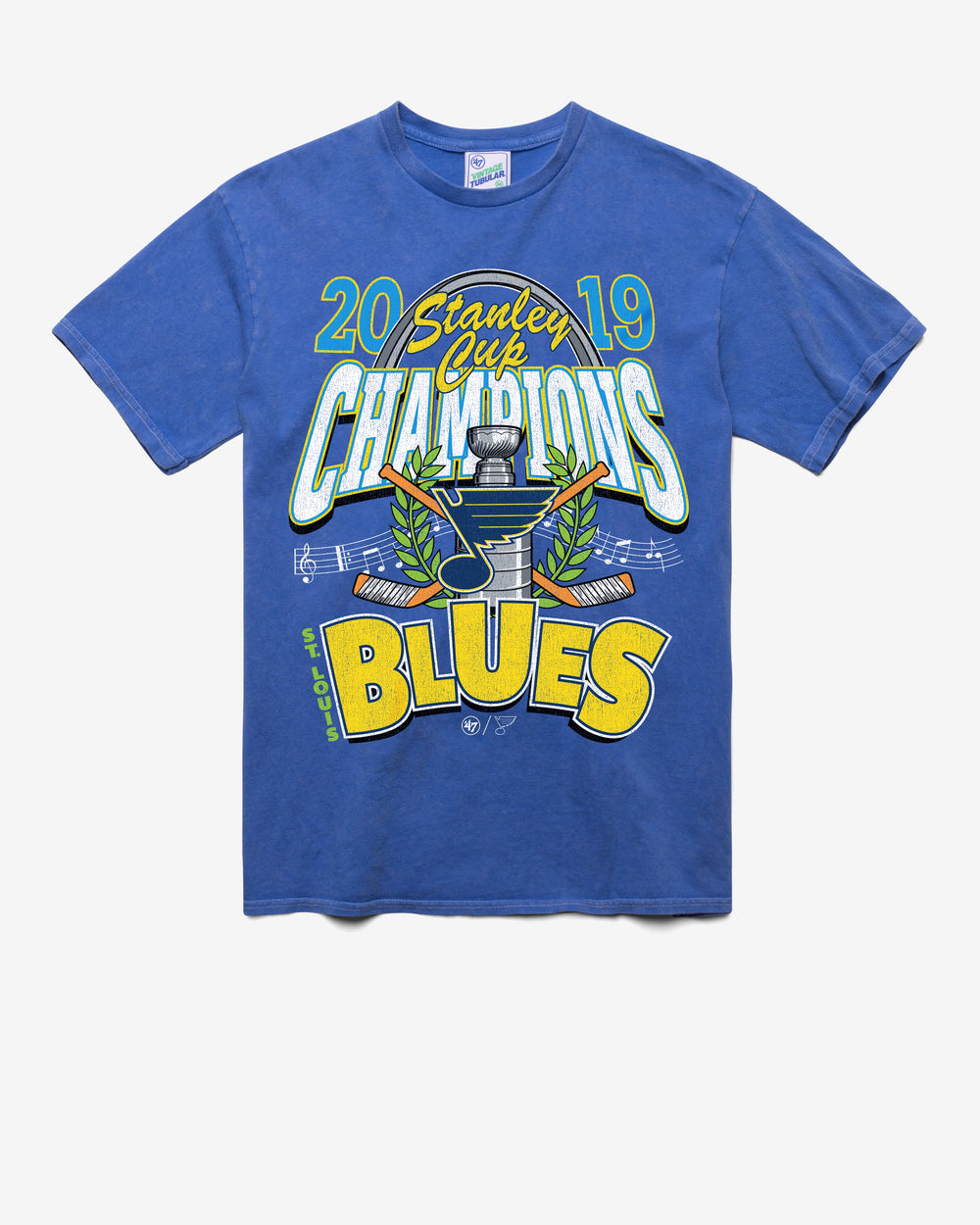ST. LOUIS BLUES VINTAGE STANLEY LOCKER VINTAGE '47 TUBULAR TEE DT CALI BLUE