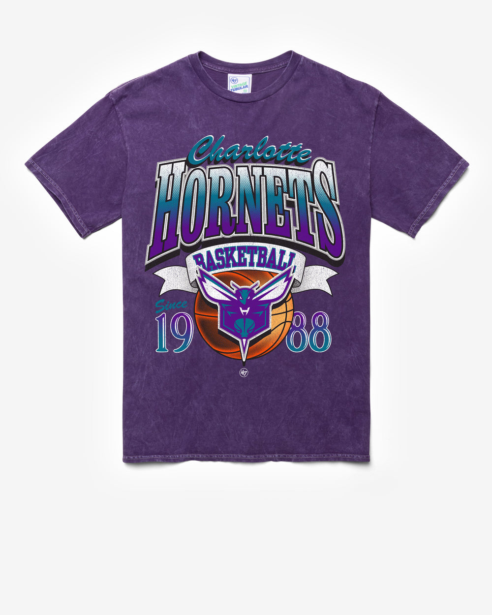 CHARLOTTE HORNETS LOCKER '47 TUBULAR TEE DT PURPLE