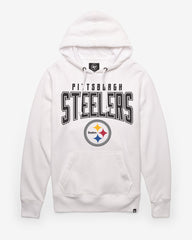 PITTSBURGH STEELERS TEAM ELEMENTS ARCH '47 HEADLINE HOOD WHITE WASH