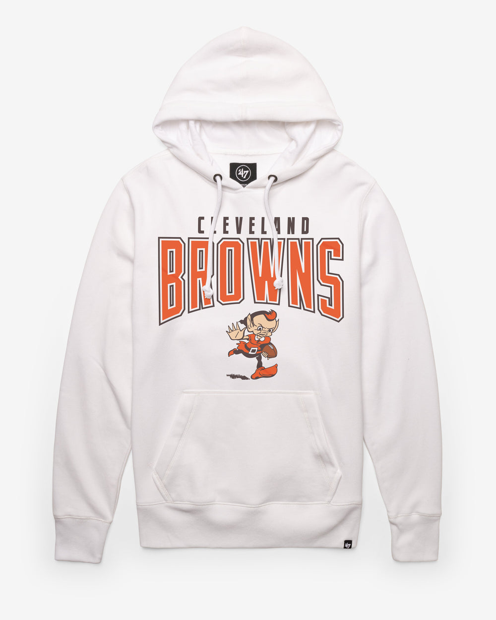CLEVELAND BROWNS HISTORIC TEAM ELEMENTS '47 ARCH HEADLINE HOOD WHITE WASH