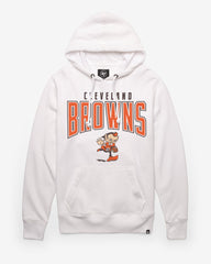 CLEVELAND BROWNS HISTORIC TEAM ELEMENTS '47 ARCH HEADLINE HOOD WHITE WASH