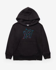 MIAMI MARLINS DISTRESSED IMPRINT '47 HEADLINE HOOD KIDS JET BLACK