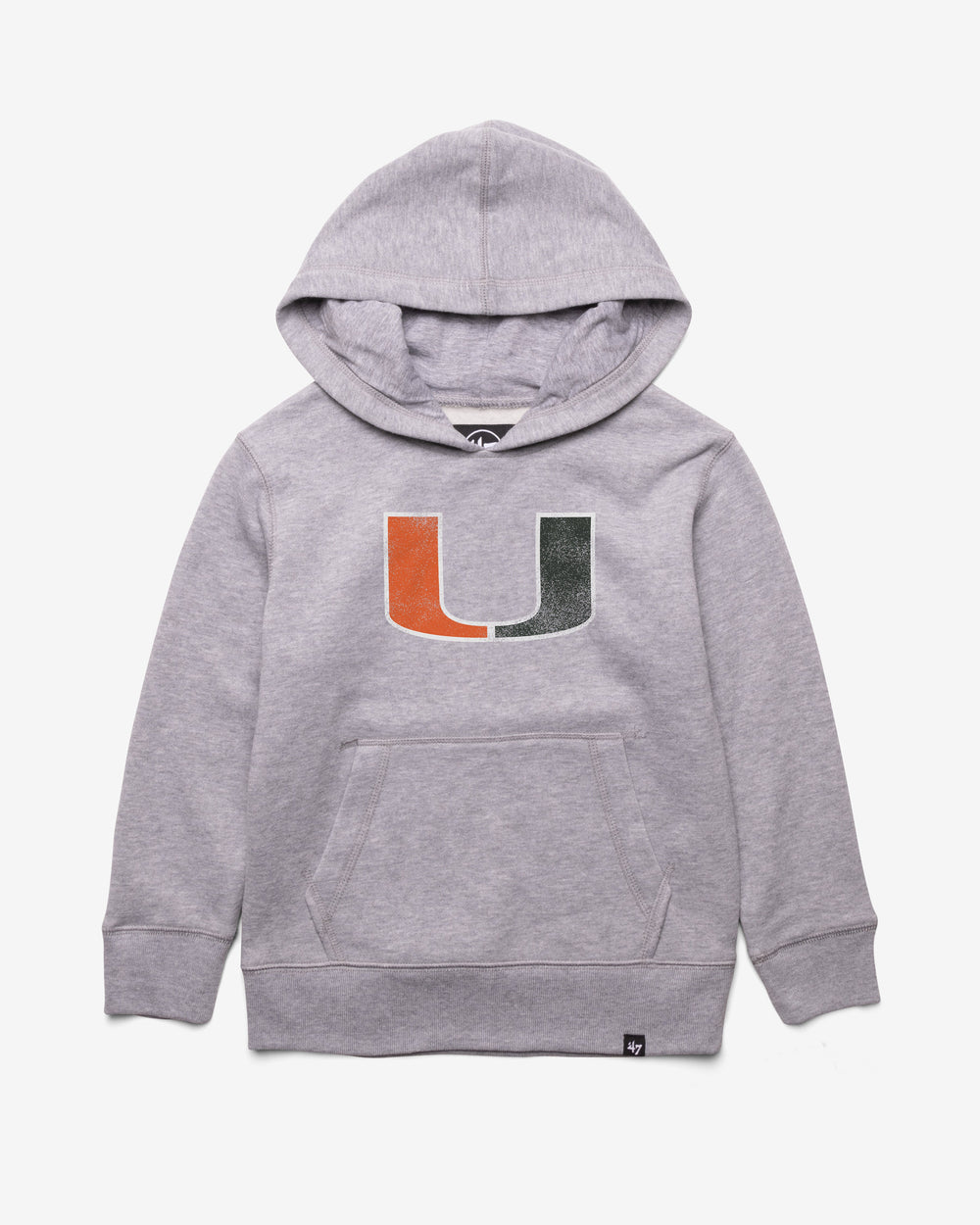 MIAMI HURRICANES DISTRESSED IMPRINT '47 HEADLINE HOOD KIDS SLATE GREY