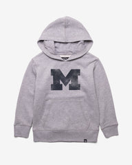 MICHIGAN WOLVERINES DISTRESSED IMPRINT '47 HEADLINE HOOD KIDS SLATE GREY