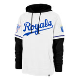 KANSAS CITY ROYALS COOPERSTOWN TRIFECTA '47 SHORTSTOP HOOD PULLOVER WHITE WASH