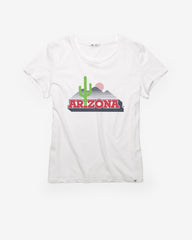 ARIZONA WILDCATS CACTUS VINTAGE PREMIER '47 FRANKIE TEE WOMENS WHITE WASH