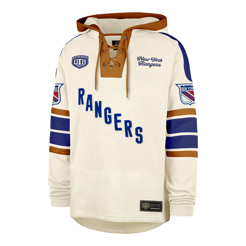 OLD TIME HOCKEY NEW YORK RANGERS VINTAGE BLUE LINE HERITAGE '47 LACER CREAM