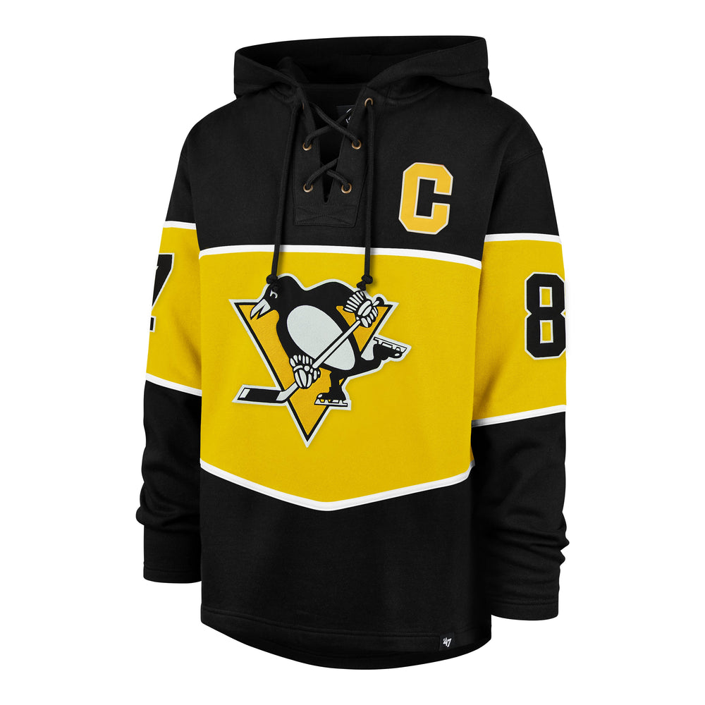 PITTSBURGH PENGUINS SIDNEY CROSBY '47 RUN POINT LACER HOOD JET BLACK