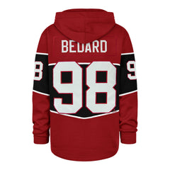 CHICAGO BLACKHAWKS CONNOR BEDARD '47 RUN POINT LACER HOOD RED