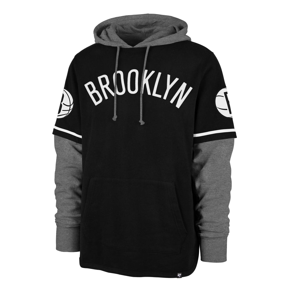 BROOKLYN NETS TRIFECTA '47 SHORTSTOP PULLOVER HOOD JET BLACK