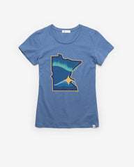 MINNESOTA TWINS CITY CONNECT PREMIER '47 FRANKIE TEE WOMENS CADET BLUE