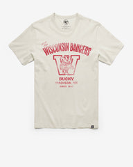 WISCONSIN BADGERS VINTAGE WIDE OPEN '47 FRANKLIN TEE DUNE