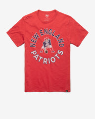 NEW ENGLAND PATRIOTS HISTORIC ROUNDED '47 SCRUM TEE RESCUE RED