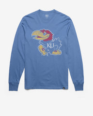 KANSAS JAYHAWKS PREMIER '47 FRANKLIN LONG SLEEVE TEE CADET BLUE