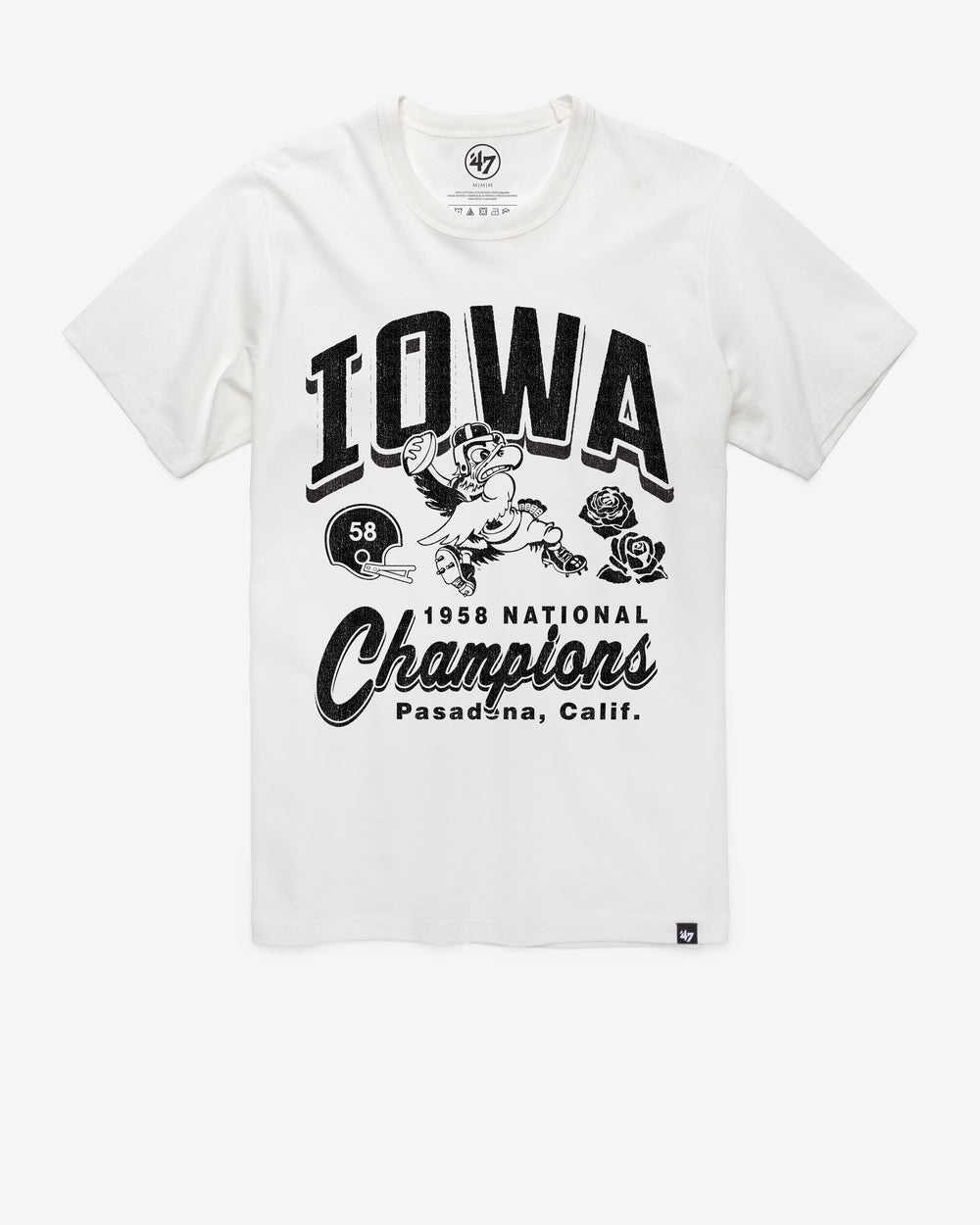 IOWA HAWKEYES MONOCHROME '47 FRANKLIN TEE WHITE WASH