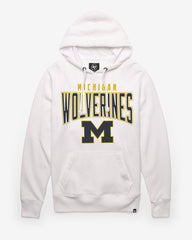 MICHIGAN WOLVERINES TEAM ELEMENTS ARCH '47 HEADLINE HOOD WHITE WASH