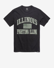 ILLINOIS FIGHTING ILLINI OPERATION HAT TRICK OHT MAJOR '47 FRANKLIN TEE FLINT BLACK