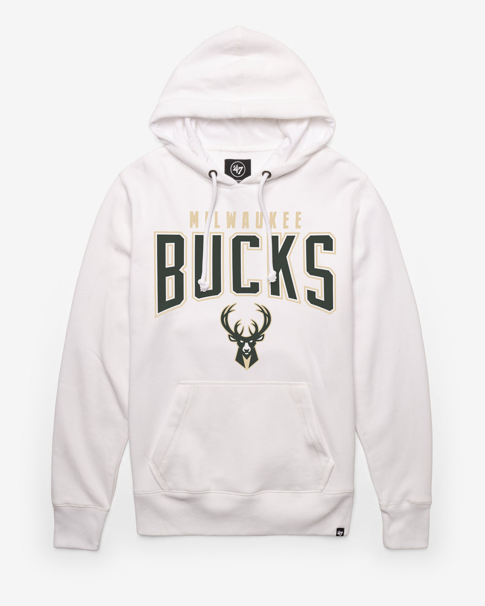MILWAUKEE BUCKS TEAM ELEMENTS ARCH '47 HEADLINE HOOD WHITE WASH