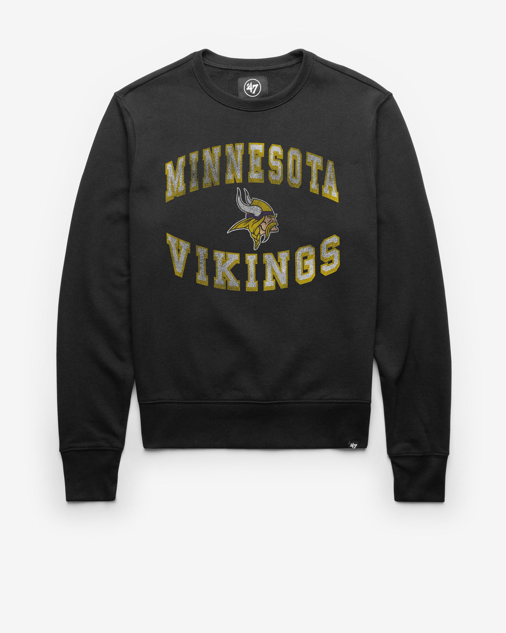 MINNESOTA VIKINGS DOUBLE ARCH '47 HEADLINE CREW JET BLACK