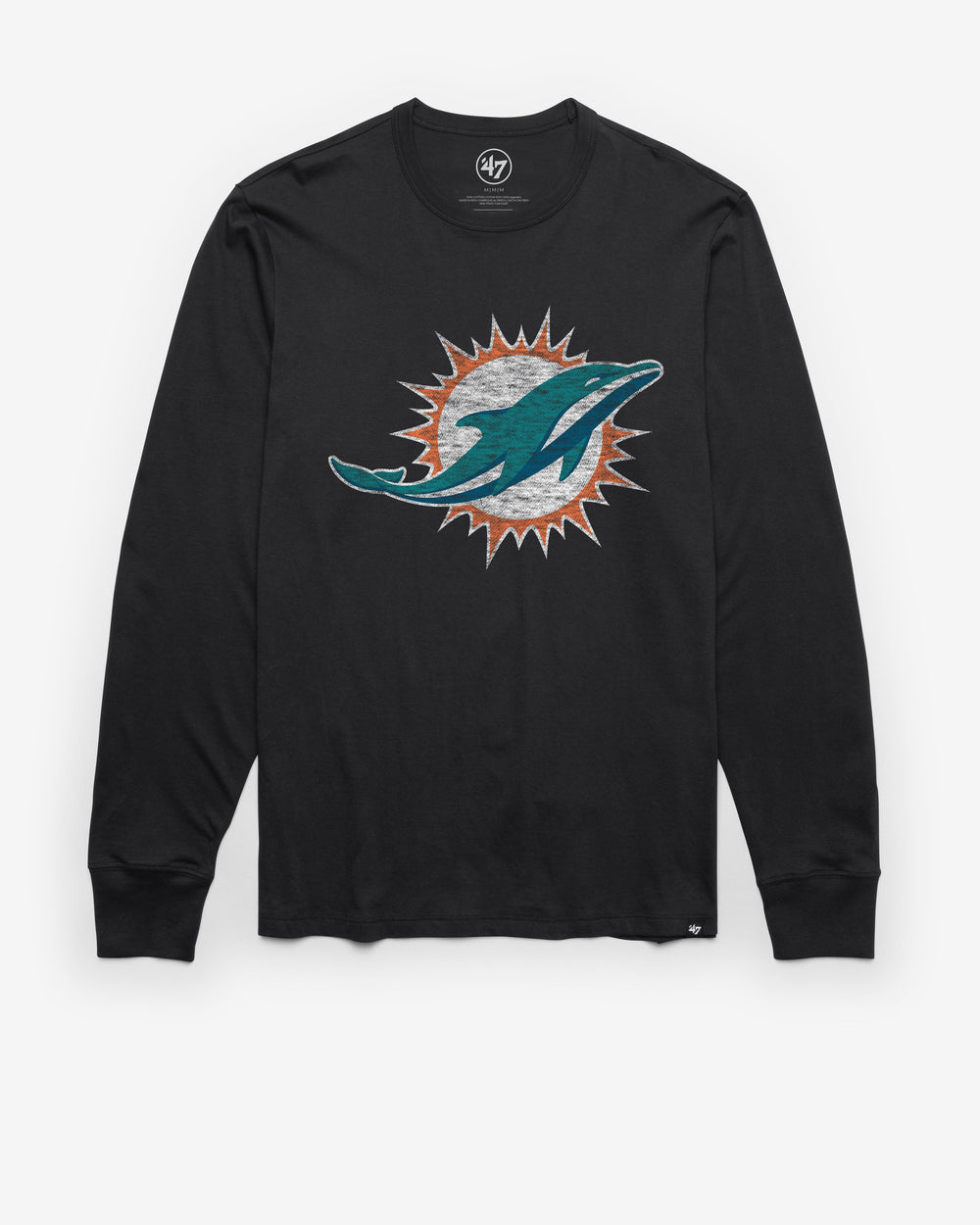 MIAMI DOLPHINS PREMIER '47 FRANKLIN LONG SLEEVE TEE FLINT BLACK