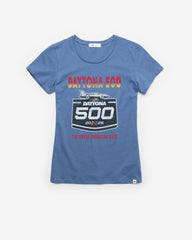 DAYTONA 500 IN STEREO '47 FRANKIE TEE WOMENS CADET BLUE
