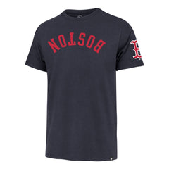 BOSTON RED SOX UPSIDE DOWN TWO PEAT '47 FRANKLIN TEE ATLAS BLUE