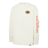 MIAMI HURRICANES TIDE SWEEP MONTAUK '47 FOUNDATION LONG SLEEVE TEE SANDSTONE