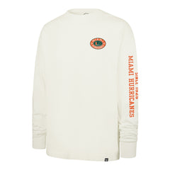 MIAMI HURRICANES TIDE SWEEP MONTAUK '47 FOUNDATION LONG SLEEVE TEE SANDSTONE