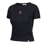 ST. LOUIS CARDINALS MICRO EMB '47 BABY RIB TEE WOMENS NAVY