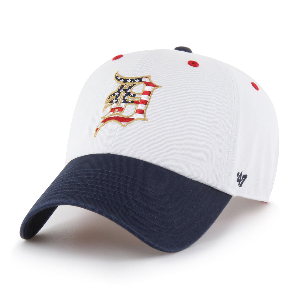 DETROIT TIGERS PATRIOTIC FLAG FILL '47 CLEAN UP WHITE