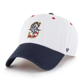 SEATTLE MARINERS PATRIOTIC FLAG FILL '47 CLEAN UP WHITE