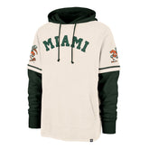MIAMI HURRICANES VINTAGE TRIFECTA '47 SHORTSTOP PULLOVER HOOD CREAM