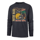 NOTRE DAME FIGHTING IRISH ORANGE BOWL '47 FRANKLIN LONG SLEEVE TEE ATLAS BLUE