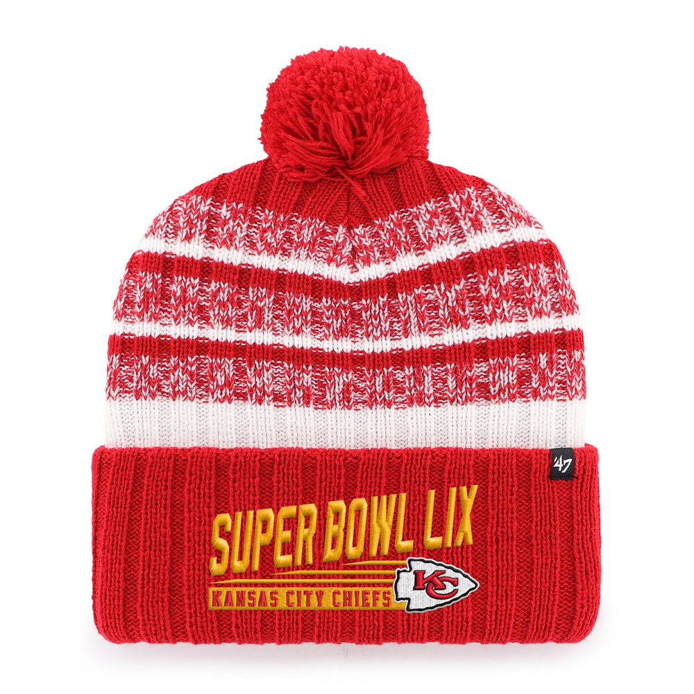 KANSAS CITY CHIEFS SUPER BOWL LIX TAVERN '47 CUFF KNIT RED