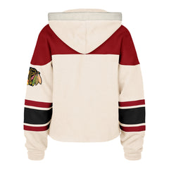 CHICAGO BLACKHAWKS SHOT BLOCK CROPPED '47 SUPERIOR LACER HOOD WOMENS CREAM