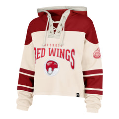 DETROIT RED WINGS SHOT BLOCK CROPPED '47 SUPERIOR LACER HOOD WOMENS CREAM