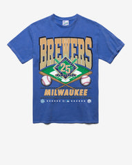 MILWAUKEE BREWERS COOPERSTOWN STRAIGHT SHOT VINTAGE '47 TUBULAR TEE DT CALI BLUE